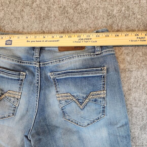 BKE Buckle Jake Straight Leg Jeans Men 30x31 Blue Stretch Denim Embroidered - Picture 10 of 11